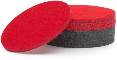 Produktbild von Vilt Glasonderzetters 8-pack, selecteerbaar kleur, rood & zwart, voor tafel & bar
