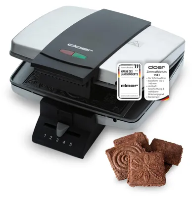 Produktbild von Cloer 1431 Zimtwaffeleisen für 9 Zimtwaffeln, Zimtkekse, Antihaftbeschichtung, B