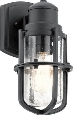Produktbild von Elstead Suri Außen-Wandleuchte E27 29cm Strukturiertes Schwarz IP44 Anti-Meerwasser