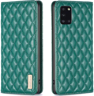 Image de Galaxy A31 Case, Elegant Flip Leather Case with Card Slots and Stand for Samsung Galaxy A31 green