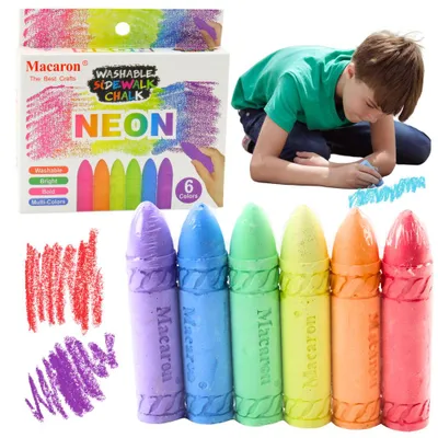Produktbild von Neonfarbene Kreidetafel-Gehwegkreide im 6er-Set