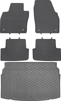 Image de RIGUM 437263 Coffre + GEYER 889/4C Tapis de sol - VW Polo VI à hayon 10.2017 (coffre supérieur et inférieur) Repose-pieds AV2 à l'avant - MONTAGE