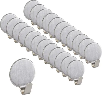 Produktbild von relaxdays Klebehaken 24er Set Edelstahl