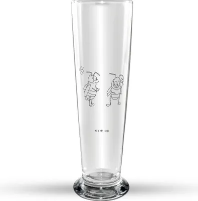 Produktbild von Mr. & Mrs. Panda Trinkglas Bienen Paar - Transparent - Geschenk, Bierglas, Hochzeitstag, Schildkröten, Liebesbeweis, Jahrestag, Glasbierglas, für Frauen, Bier Glas
