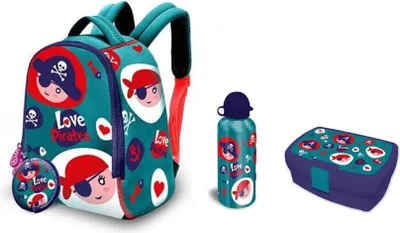 Produktbild von Piraten Kindergarten-Set (Rucksack, Trinkflache, Butterbrotdose)