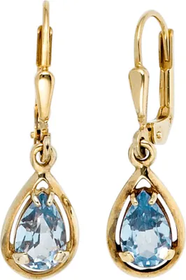 Produktbild von Ohrringe Ohrhänger mit Spinell hellblau Tropfen 333 Gold Gelbgold