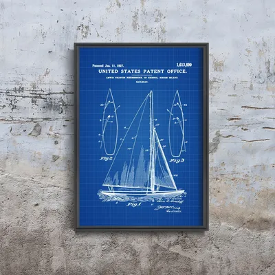Produktbild von Poster - Canvas - Leinwand - 29,7 cm x 42 cm - Patent für Herreshoff Segelboot