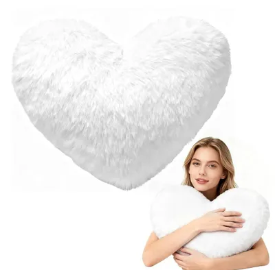 Plüschkissen Herzform 46x36 cm, Kuschelkissen, Deko-Kissen