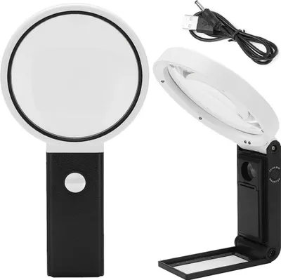 Image de Loupe de Joaillerie Plie 10x et 25x avec LED et UV pour Montres