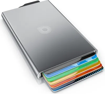 Immagine prodotto di Aplic - Custodia per carte di credito RFID Blocker - Custodia di protezione per carte di credito in alluminio - blocco della schermatura RFID NFC - custodia per carte di credito - fino a 6 carte, compatta e robusta - conservazione sicura - argento