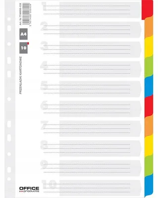 Image de Fournitures de bureau Donau, intercalaires A4, 10 couleurs