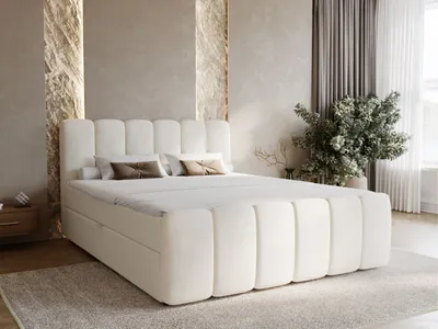 Produktbild von GrainGold Boxspringbett Cloud 180x200 - Bett mit Matratze und Topper - Boxspringbett mit Bettkasten und Matratze - Boxspringbett Beige (Royal 02)