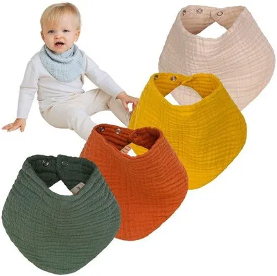 Produktbild von Weiche, atmungsaktive Baby-Schals aus Baumwolle, 4-teilig, für Sommer und Winter