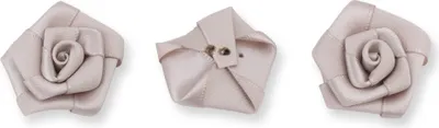 Produktbild von Satinrosen 3cm zum Basteln & Aufnähen 10 Stück Taupe