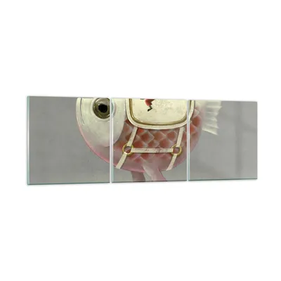 Produktbild von Bilder auf glas - 3 Teile - Surreal Fisch Kind - 120x40cm - Glasbilder - Wandbilder - Bilder - zum Aufhängen bereit - Wanddekoration aus Glas - Glas Bilder - Wandbild auf Glas - GCA120x40-4897