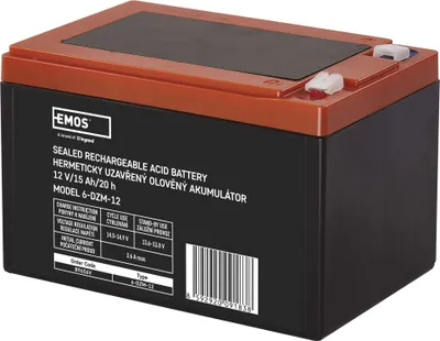 Bezúdržbový trakční olověný aku. 12 V/15 Ah, faston 6,3 mm