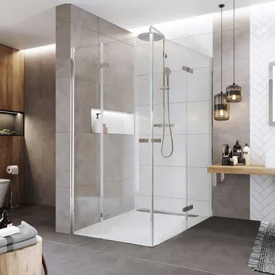 Immagine prodotto di Mereo Cabina doccia, Novea, rettangolo, pieghevole, 80x120 cm, cromo ALU, vetro Clear - CK11843ZVR
