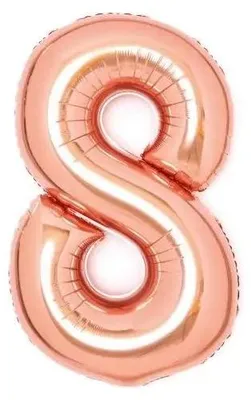 Image de Ballon en aluminium en forme de chiffre 8, rose doré, 49 x 66 cm - Amscan