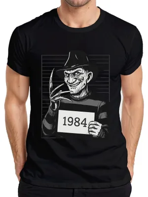 Produktbild von Freddy Krueger 1984 Fahndungsfoto Horror Slasher Retro 80er Film Herren T-Shirt, Schwarz, XXL