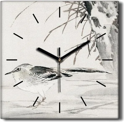 Produktbild von Coloray Hodiny Unikátní 30x30 cm  Tiché hodiny Pro obývací pokoj a kuchyň Nástěnné hodiny Plátno Černé ručičky hodin - Baum Animal Bird Sparrow