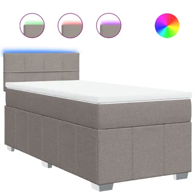 Produktbild von vidaXL Boxspringbett mit Matratze Taupe 90x200 cm Stoff