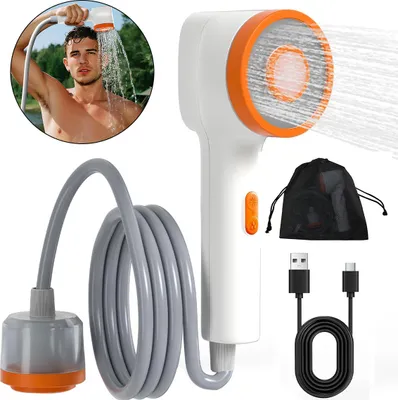 Produktbild von Outdoor-Duschkopf mit Aktivkohlefilter – 2 Modi & LED-Licht für Camping, Wohnmobil, Haustier- und Autowäsche