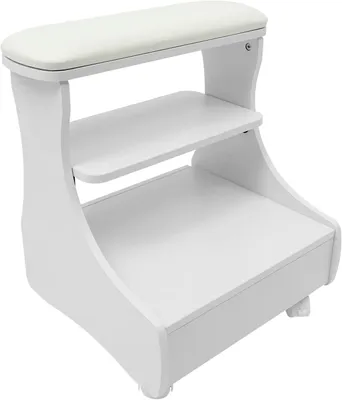 Imagen del producto de Reposapiés para pedicura con cajón y ruedas, con 3 niveles ajustables, ideal para el cuidado de los pies