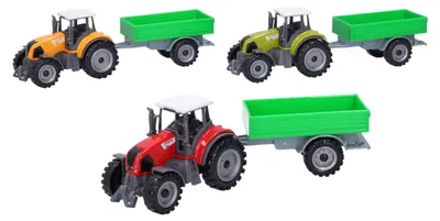 Obrázok produktu pre Traktor s vlečkou kovový 18 cm