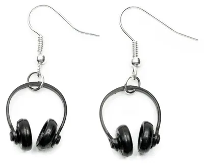 Produktbild von Kopfhörer Ohrringe Miniblings Hänger Headphones Kopfhörer schwarz