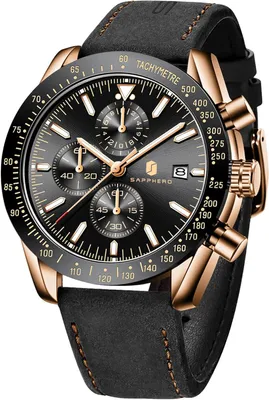Produktbild von Herren-Analoguhr, Quarz-Chronograph, wasserdicht bis 30 m, Leuchtzeiger, Datumsanzeige, lässige und elegante Designeruhr für Business und Freizeit