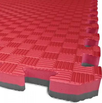 Image de Tapis puzzle tatami bicolore bleu-rouge - 100 x 100 x 4 cm