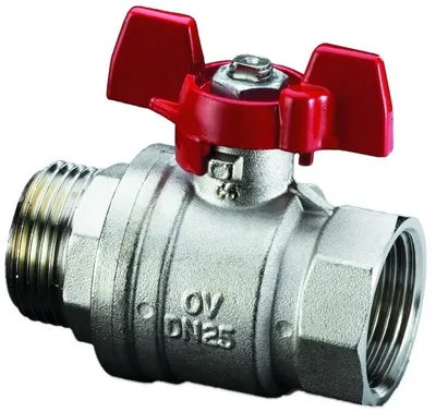 Zdjęcie produktu dla Zawór kulowy Oventrop Optibal z uchwytem skrzydełkowym, PN 16 DN 15, G 1/2" żeński/męski