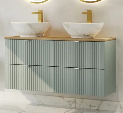 Produktbild von Doppelwaschtisch 120cm, grün und Eiche, NEWPORT-56-GREEN