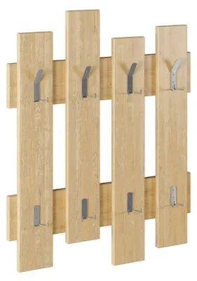 Produktbild von Garderobe/Kleiderbügel Dpons, Kleiderhalter, Wand-Kleiderständer-Struktur, Wandgarderobe, 64x4h79 cm, Eiche