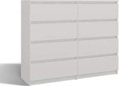 Imagen del producto de Cofre moderno con 8 cajones - MALWA M8 120 | Color: Blanco | Dimensiones: 120 x 40 x 97 cm