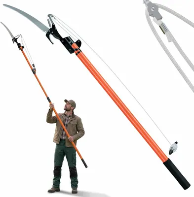Immagine prodotto di DEUBA® Seghetto Telescopico per Potatura Rami 2in1 Svettatore Cesoia Altezza Max 4 M Cavo in Nylon Segaccio Telescopico