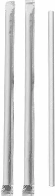 Produktbild von 1250x Papiertrinkhalme  Papier Longdrink weiss Ø 6mm 195 mm