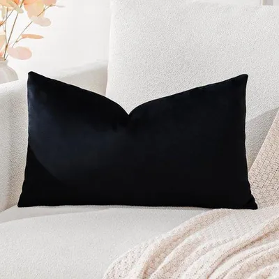 Produktbild von Flauschkissenbezug 30x50cm Schwarz für Schlafzimmer