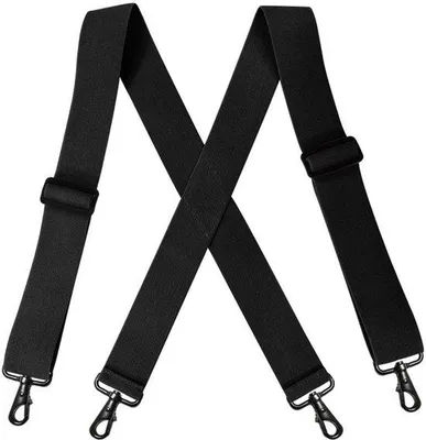 Produktbild von Herrentop mit Gurten, X-förmiger Rücken mit verstellbaren elastischen Riemen, 4 Karabinerschnallen, tragbar unter Kleidung - Schwarz