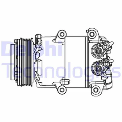 Produktbild von DELPHI CS20466 VS16 Klimaanlage Klimakompressor PAG 46 für FORD Fiesta Mk6 Schrägheck (JA8, JR8) FOCUS III Turnier FOCUS III B-MAX (JK)
