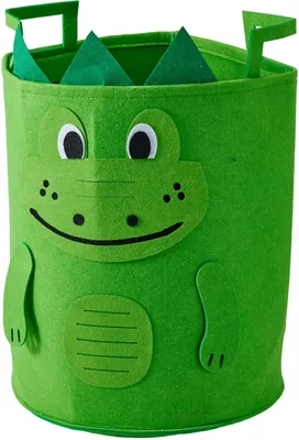 Produktbild von Aufbewahrungskorb für Kinderspielzeug „Krokodil“, 46,5 cm – grün, H&L