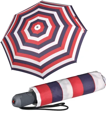 Produktbild von Knirps Damen Taschenschirm E.200 Duomatic Stripe - red