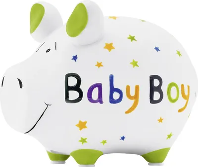 Produktbild von KCG Sparschwein Baby Boy Keramik mit Stopfen 12x10cm