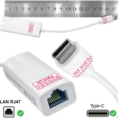 Produktbild von Weiß USB C 3.1 to RJ45 adapter network adapter 10/100 Mbps Ethernet LAN