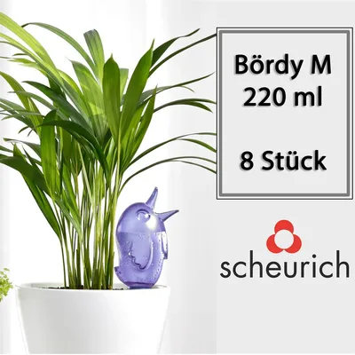 Obrázok produktu pre Scheurich, dávkovač vody Bördy M | 8 kusov, fialová farba | objem náplne 220 ml | malé zavlažovacie guľky s hlinenou základňou | dávkovač vody pre rastliny a kvety, terakota, s tyčou