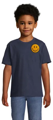 Produktbild von Kinder Smiley Patch Shirt Retro Emoji Freizeit Baumwolle Trendy Design