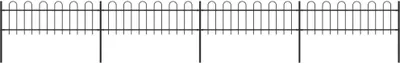 Obrázek produktu pro Zahradní plot s obloukem nahoře ocelový 714,5 x 60 cm černý