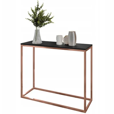 Produktbild von Furneo | Konsolentisch II - 80 cm - Schwarz matt / Kupfer - Hochwertige Verarbeitung - Platzsparend