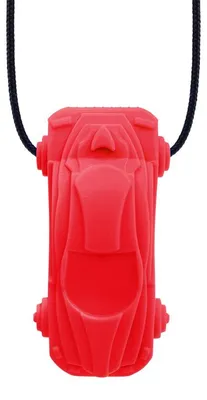 Imagen del producto de ARK Therapeutic Kaukkette: Coche de carreras rojo, juguete sensorial, mordedor en forma de coche de carreras con textura aerodinámica, ideal para mordedores intensos.