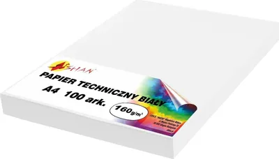 Zdjęcie produktu dla Papier techniczny brystol biały 160g 100 ark. A4